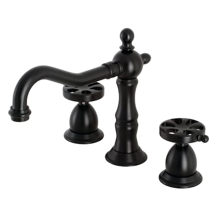 Kingston Brass KS1970RX Widespread Bathroom Faucet with Brass Pop-Up, Matte Black KS1970RX